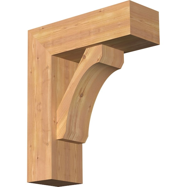 Ekena Millwork Legacy Block Smooth Bracket w/ Offset Brace, Western Red Cedar, 7 1/2"W x 22"D x 26"H BKT0806X22X26LEC05SWR - main
